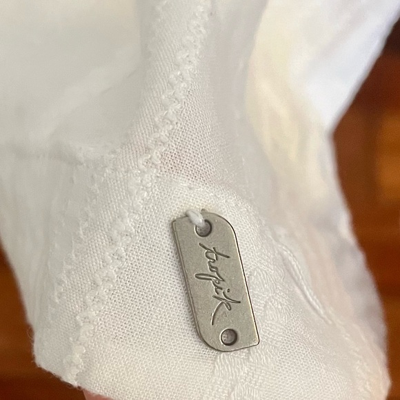 Tropik Swimwear White Linen V-Neck Coverup Dress - Picture 3 of 4